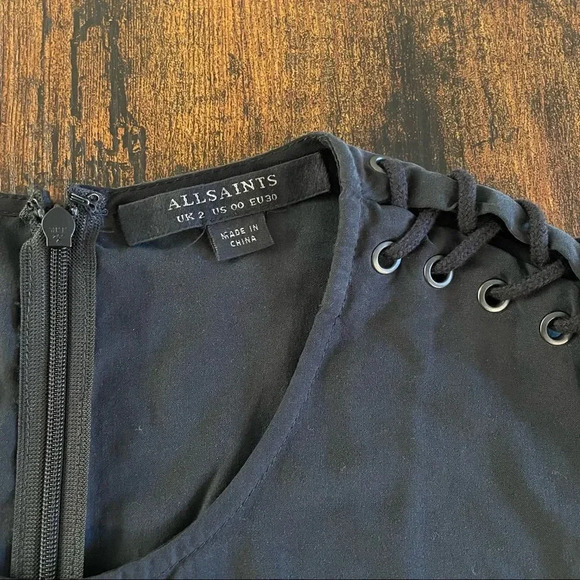 All Saints Black Kaili Laced Dress - Picture 15 of 15